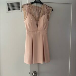 Lace-Trimmed Pink Dress